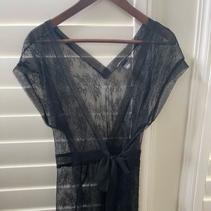 NWOT Black Lace Victoria’s Secret Robe
